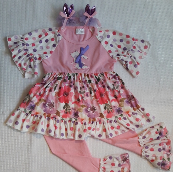 Pink girls pant dress outfit Size 2T to 7 - Picture 8 of 9